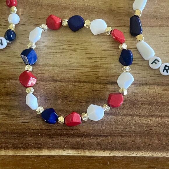 4th Of July Patriotic American USA Freedom Stretch Bangle Set Of 6 Unisex New - Picture 7 of 9